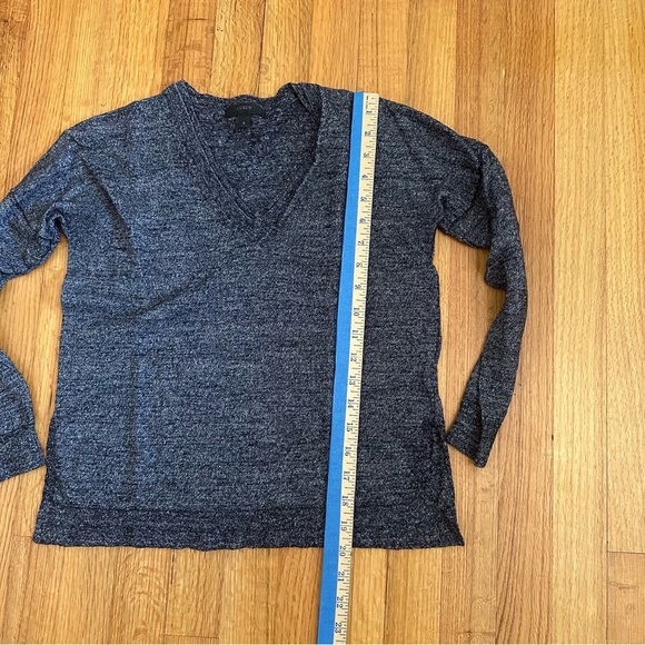 J Crew Sweater Womens S Blue Long Sleeve VNeck Merino Wool Linen Lightweight (O - Picture 3 of 11